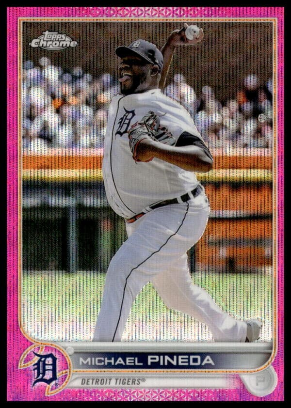 2022 Topps Chrome Update Michael Pineda Pink Wave Refractor #USC45 (Front)