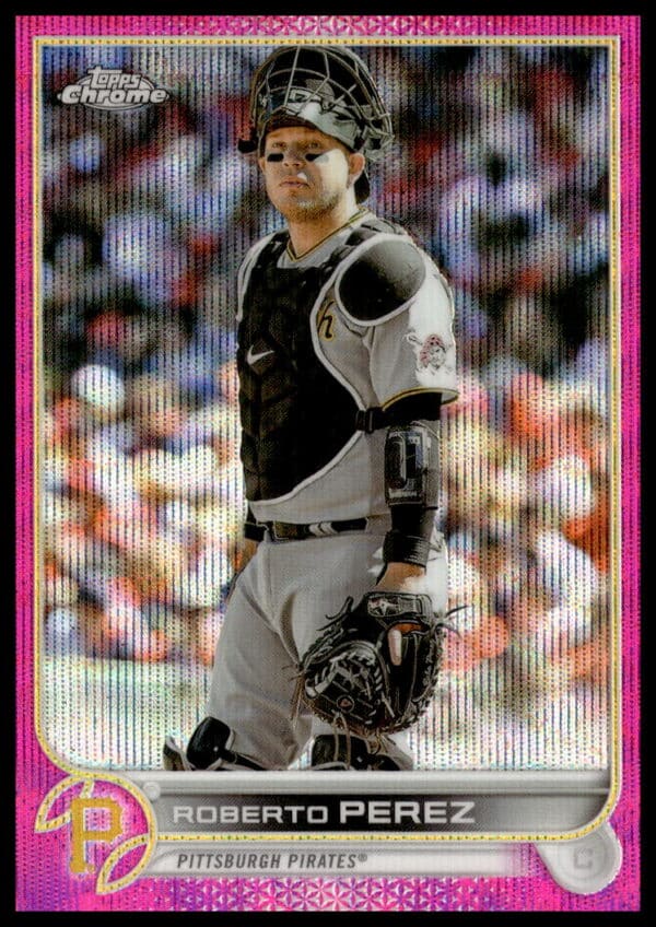 2022 Topps Chrome Update Roberto Perez Pink Wave Refractor #USC58 (Front)