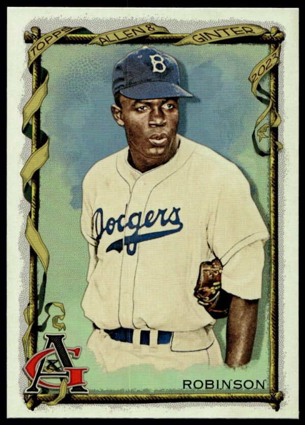 2023 Topps Allen & Ginter Jackie Robinson Silver Portrait #64 (Front)