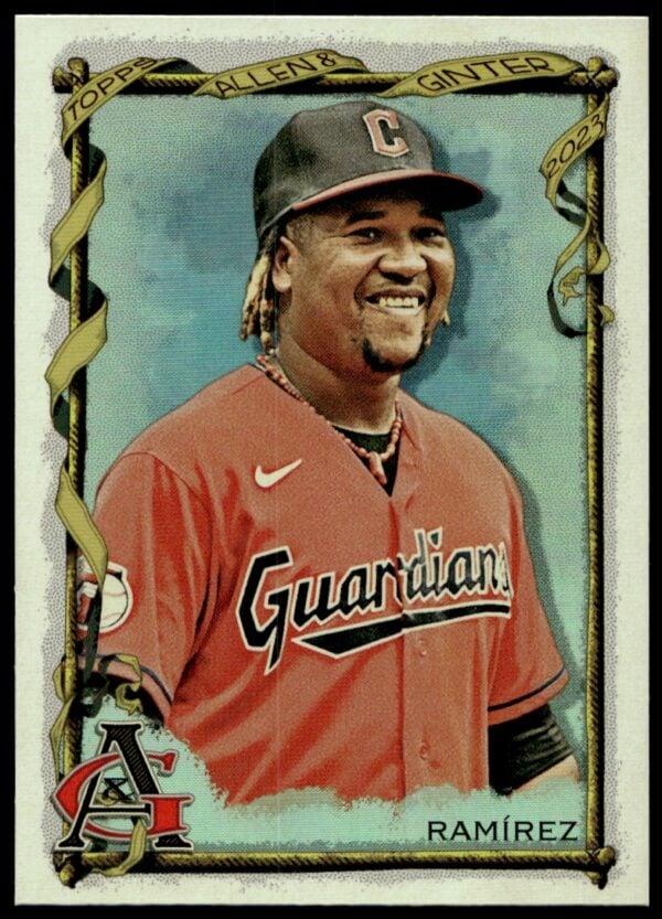 2023 Topps Allen & Ginter Jose Ramirez Silver Portrait #82 (Front)