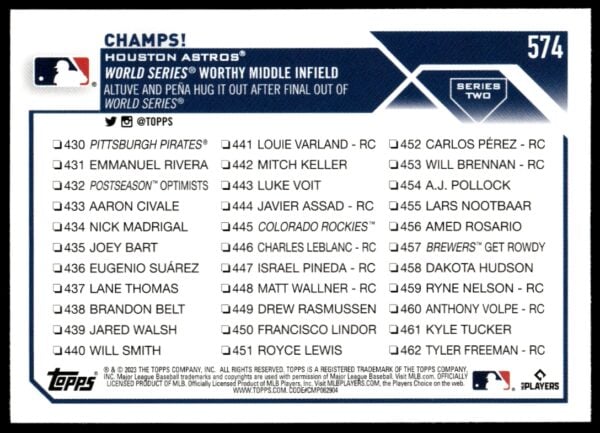 2023 Topps Series 2 Champs! #574 (Back)