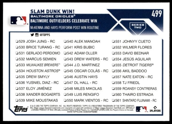 2023 Topps Series 2 Slam Dunk Win! #499 (Back)