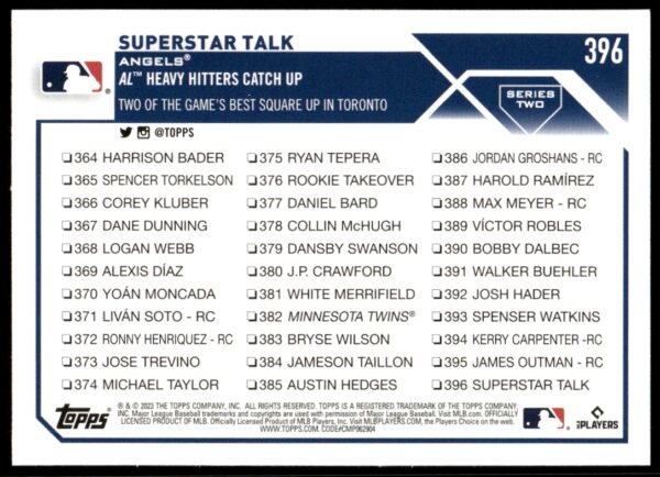 2023 Topps Series 2 Superstar Talk #396 (Back)