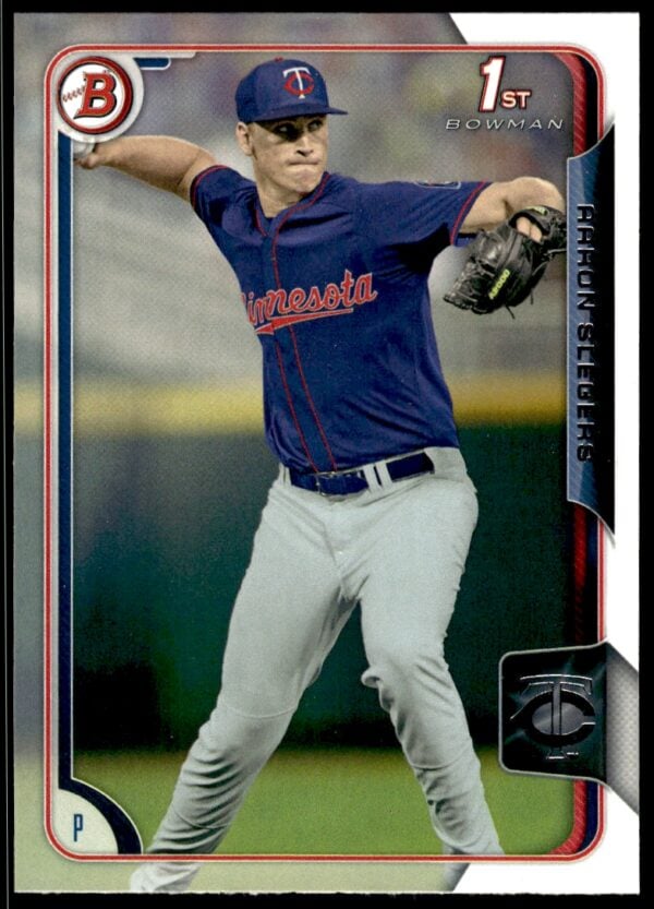 Matthew Liberatore pitching on Bowman card, wearing blue jersey and cap, with modern design.