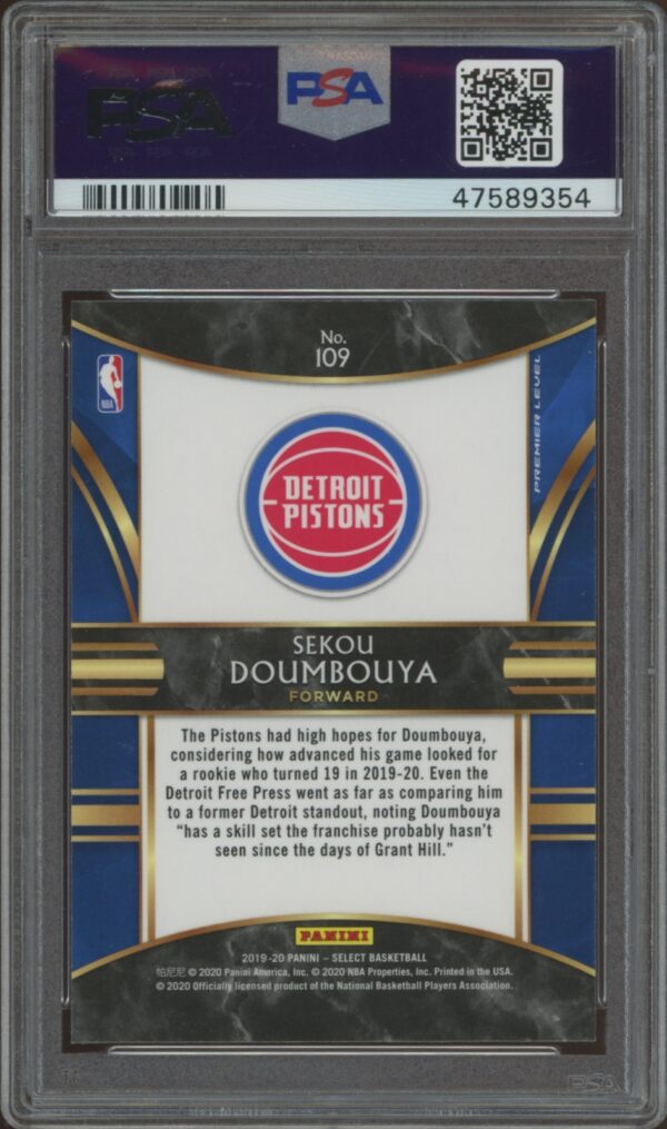 2019-20 Panini Select Sekou Doumbouya #109 (PSA 10) (Back)