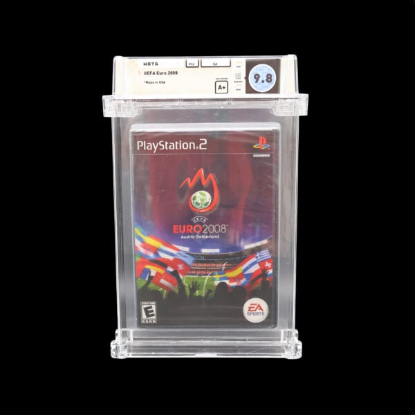 UEFA Euro 2008 PS2 game, graded 9.8, in clear collectors case by WATA.