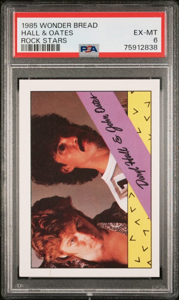 1985 PSA graded Hall & Oates Wonder Bread card, EX-MT condition, with autograph.