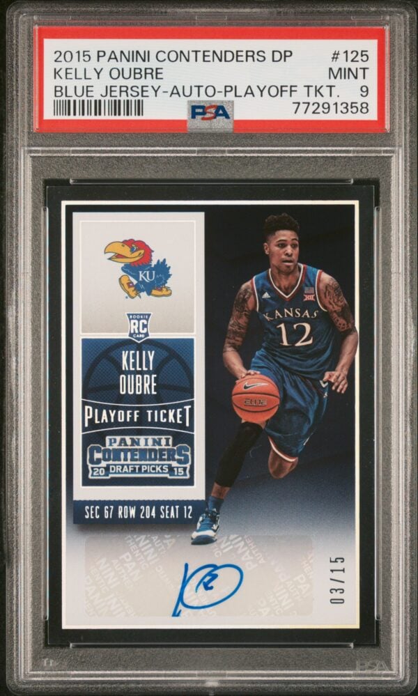 2018 Panini Contenders Kelly Oubre Jr. autographed card, PSA 9 Mint, limited edition.