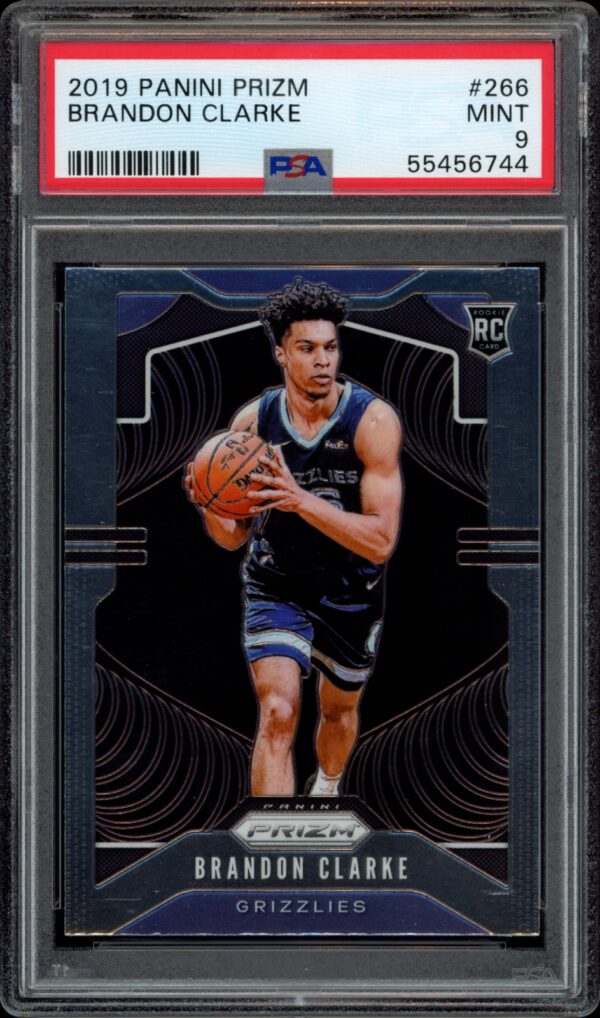 Brandon Clarkes PSA 9 2019 Panini Prizm Rookie Card, Memphis Grizzlies, #266.