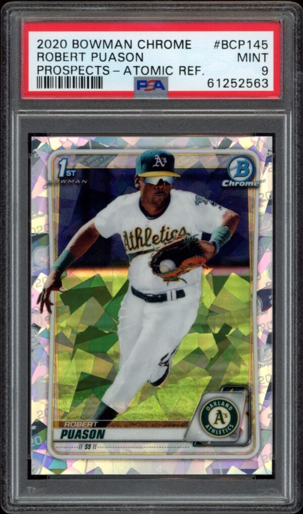 2020 Bowman Chrome Robert Puason Prospects Atomic Refractor #BCP-145 (PSA 9) (Front)