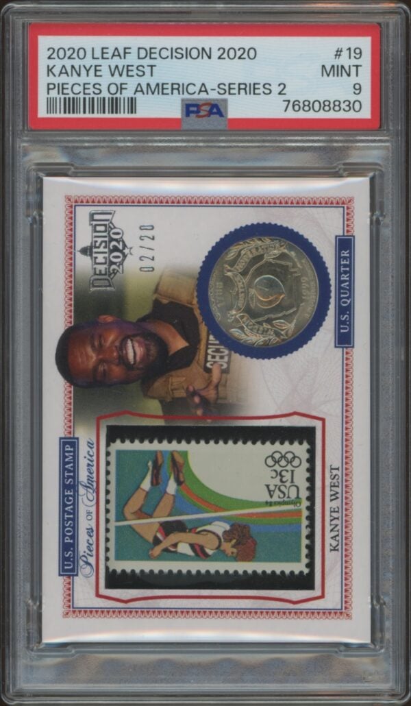 2020 Leaf Decision Series 2 Kanye West Pieces of America #POA-19 (/20) (PSA 9) (Front)