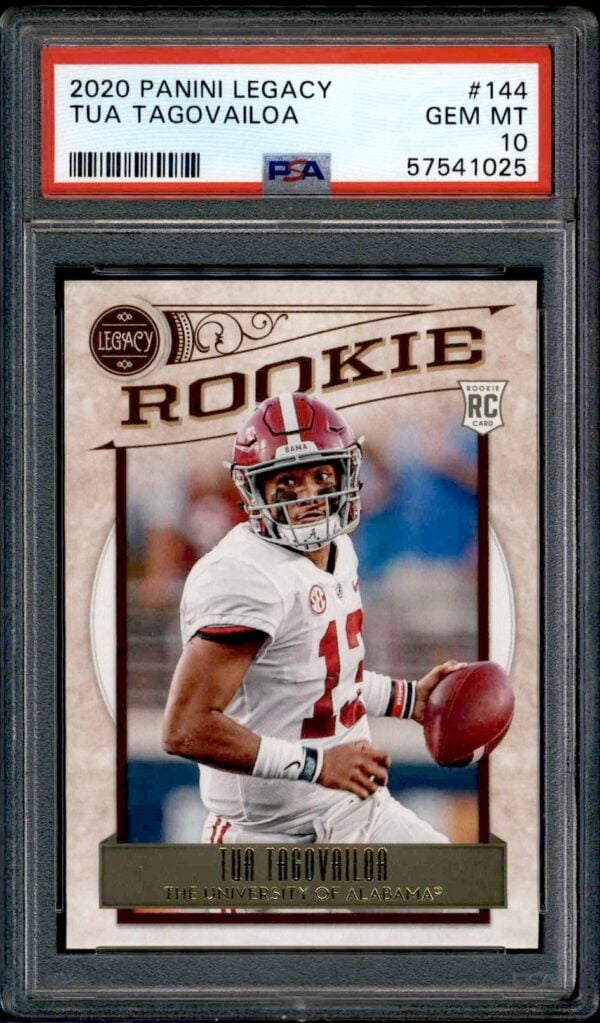 2020 Panini Legacy Tua Tagovailoa Rookie Card, Gem Mint 10, #144, Collectible.