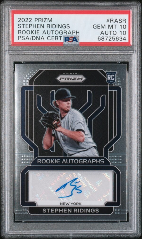 Stephen Ridings 2022 Prizm Rookie Card, PSA 10, Gem Mint, Autographed.