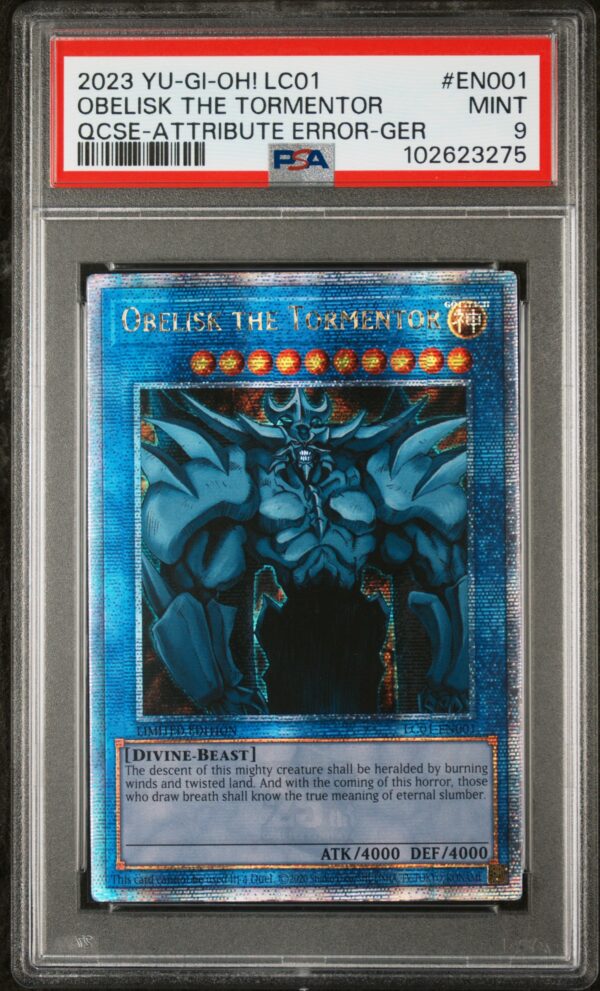 2023 PSA 9 Obelisk the Tormentor God Card: 25th Anniversary Yu-Gi-Oh! Edition.